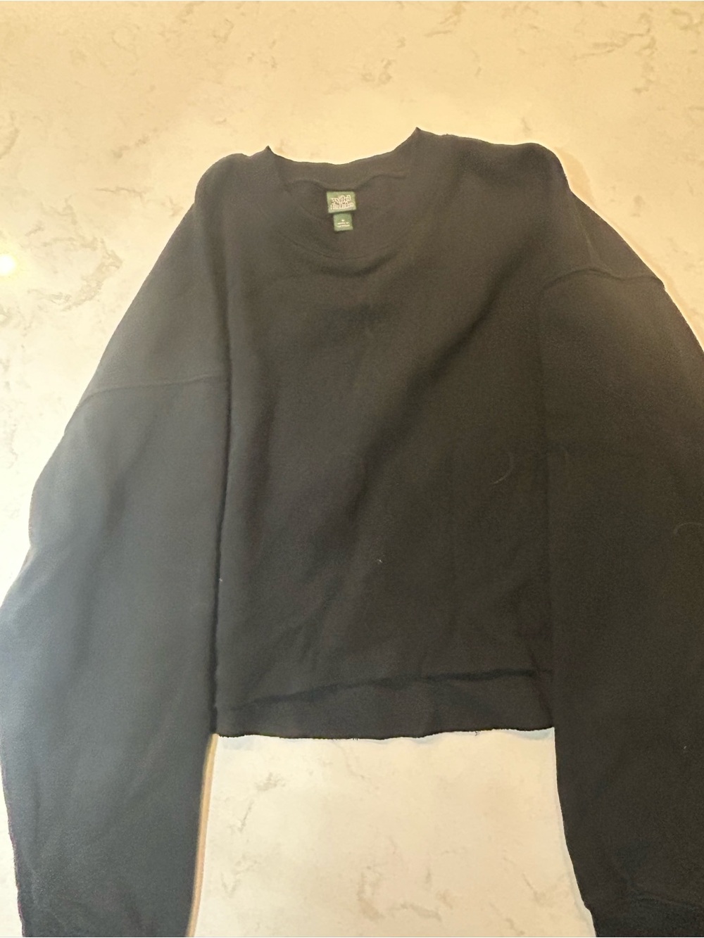 wild fable Black Cropped Crewneck Sweatshirt